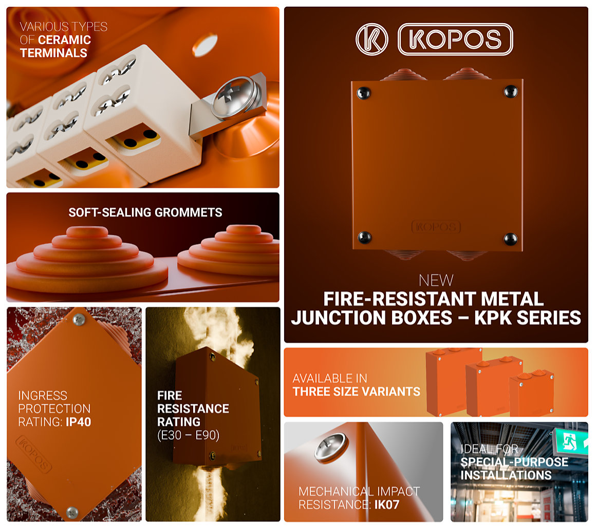 New metal wiring fire resistant boxes – KPK Series with electrical functional integrity in fire up to E90
